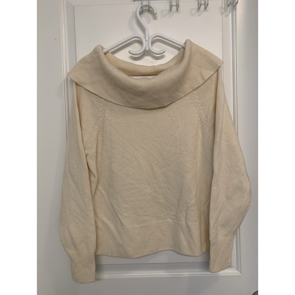 PAIGE Izabella Off the Shoulder‎ Wool Blend Sweater Ivory Women's Medium